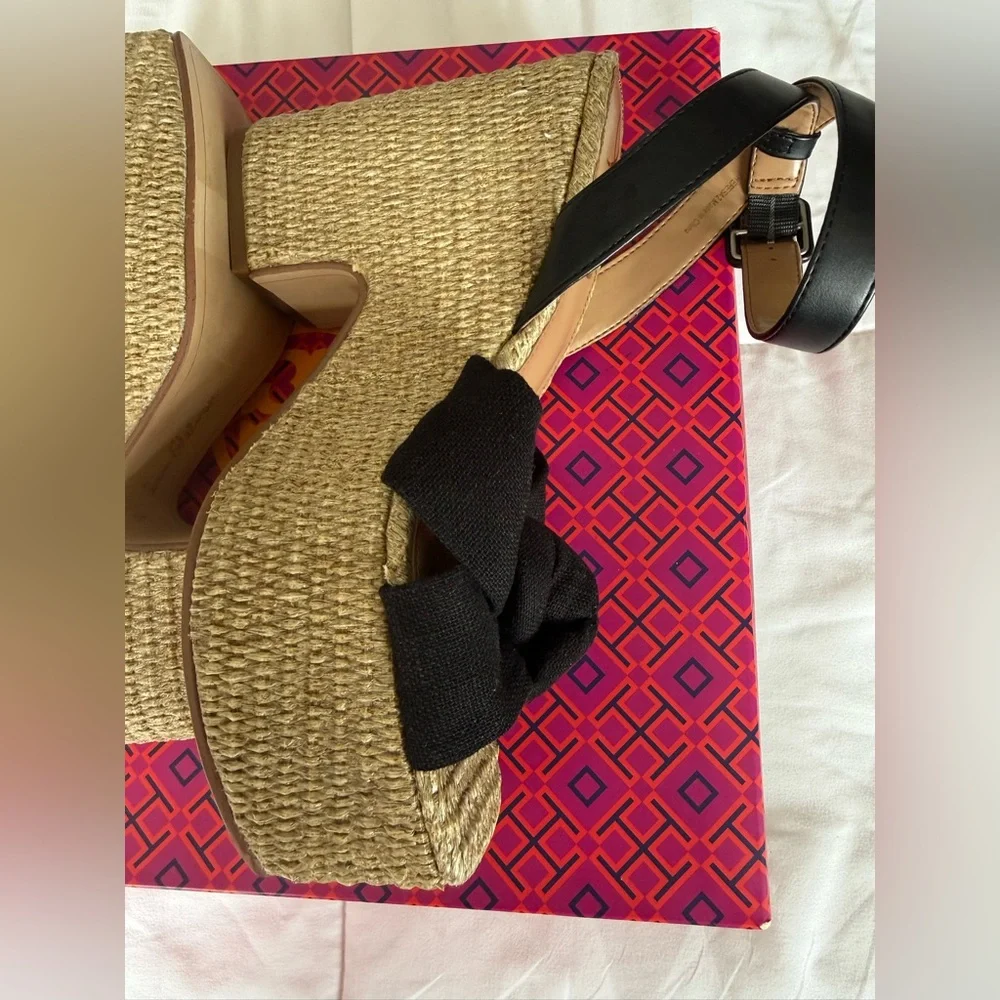 Sam Edelman Black Woven Platform Sandals